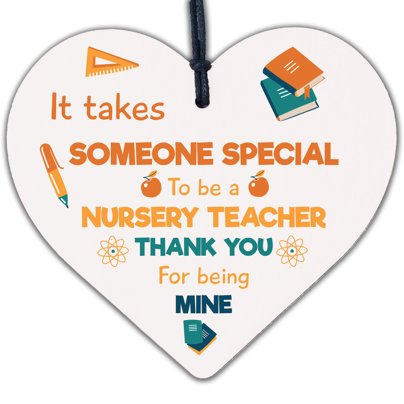 Handmade Nursery Teacher Thank You Leaving Gift For School Nursery Wood Heart