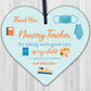 Handmade Wooden Hanging Heart Plaque Nursery Teacher Gift Thank You Keepsake