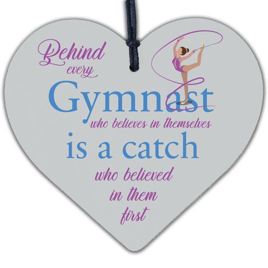 Gymnast Dance Teacher Coach Wood Heart Sign Plaque Thank You Inspirational Gift