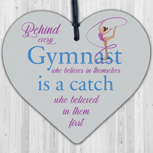 Gymnast Dance Teacher Coach Wood Heart Sign Plaque Thank You Inspirational Gift