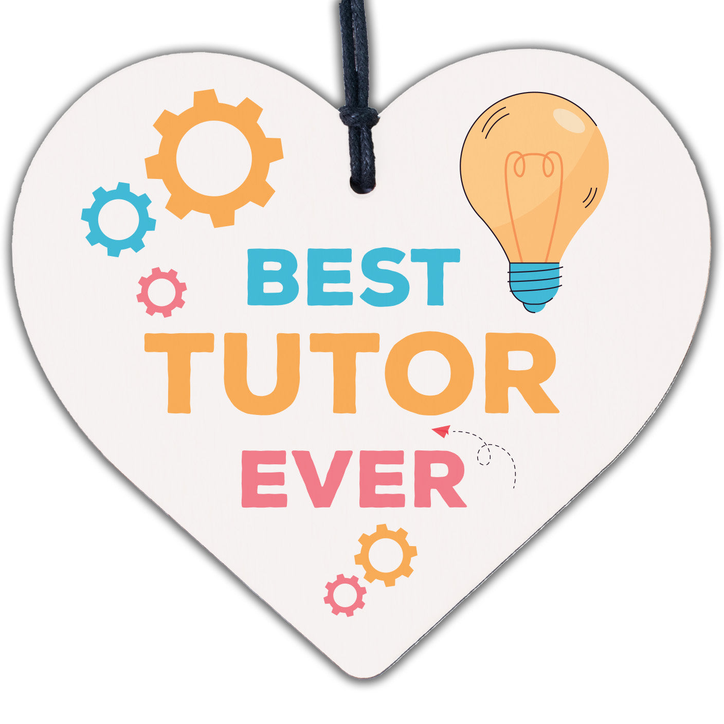 BEST TUTOR EVER Gift Engraved Heart Thank You Gift For Teacher Friend Keepsake