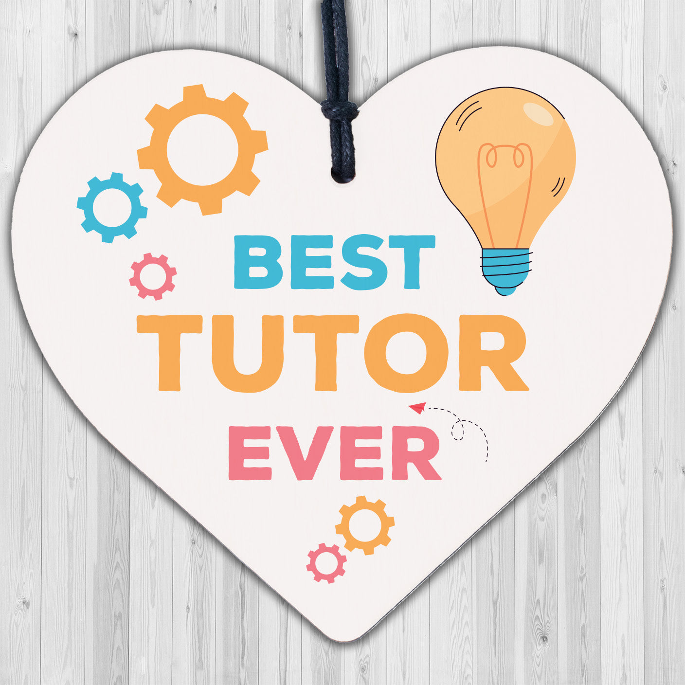 BEST TUTOR EVER Gift Engraved Heart Thank You Gift For Teacher Friend Keepsake