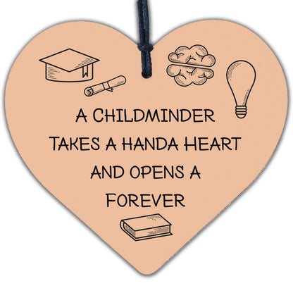 Childminder Thank You Gift Wood Hanging Heart Teacher Friendship Gift Keepsake