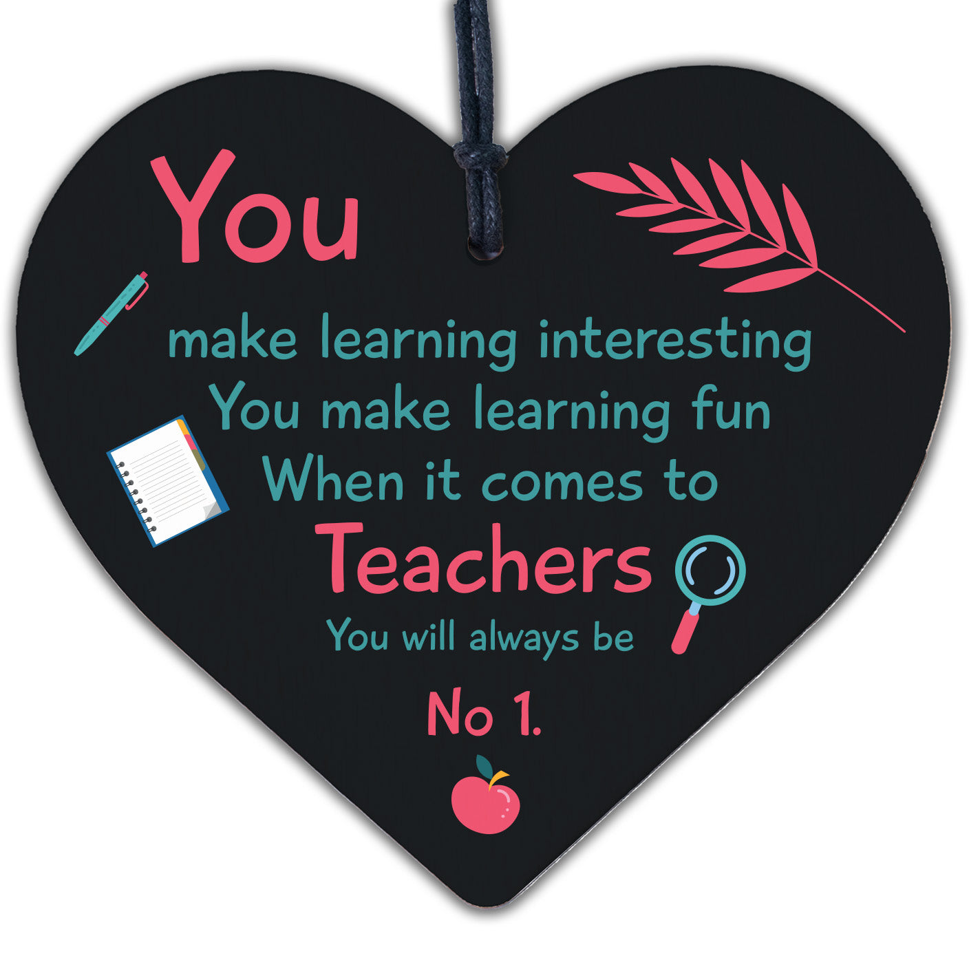 No1 Thank You Teacher Gifts Heart Leaving Nursery School Teaching Assistant Sign