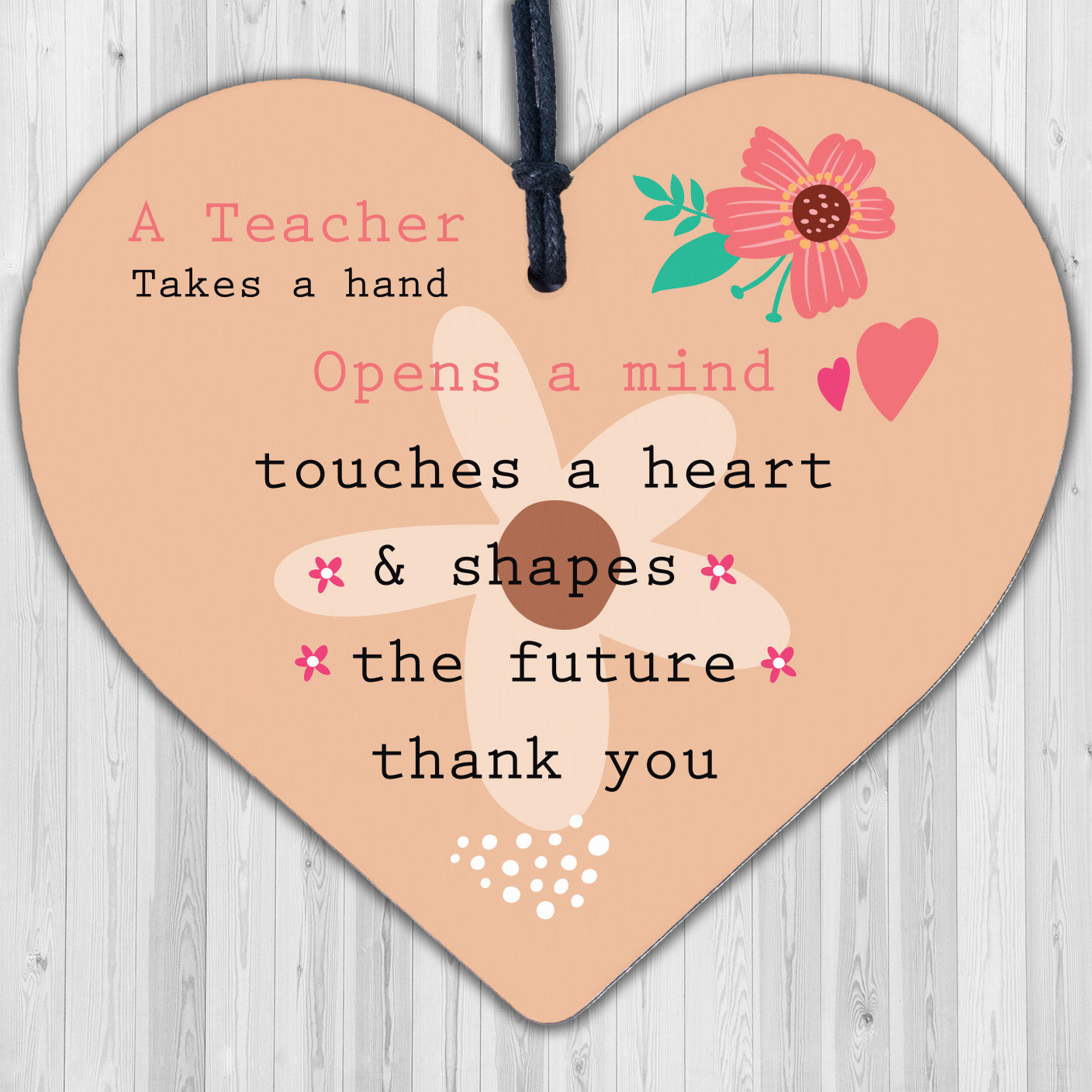 Gift For Teacher Nursery Preeschool Teaching Assistant Wood Heart Sign Thank You