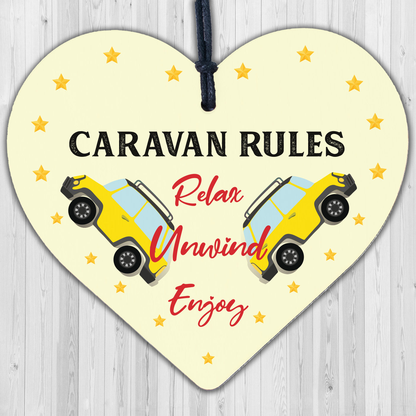 Hanging Funny Caravan Rules Sign Heart Plaque Welcome Sign Retirement Gifts