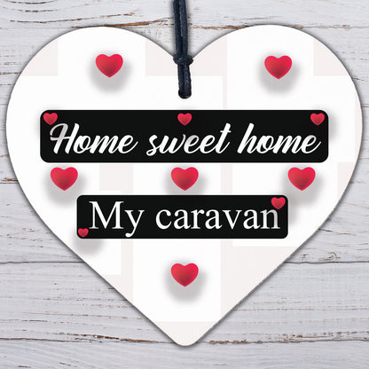 Caravan Home Sweet Home Wooden Plaque Funny Home Decor Shabby Chic Sign Gift