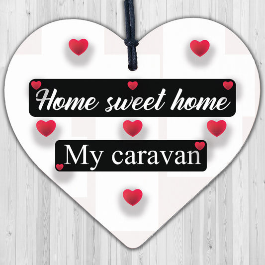 Caravan Home Sweet Home Wooden Plaque Funny Home Decor Shabby Chic Sign Gift