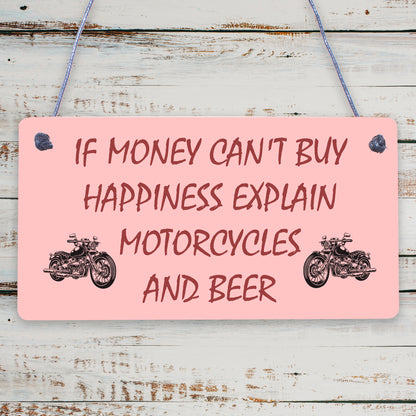 Beer Motorcycle Enthusiast Motorbike Man Cave Signs Garage Him Dad Grandad Gifts