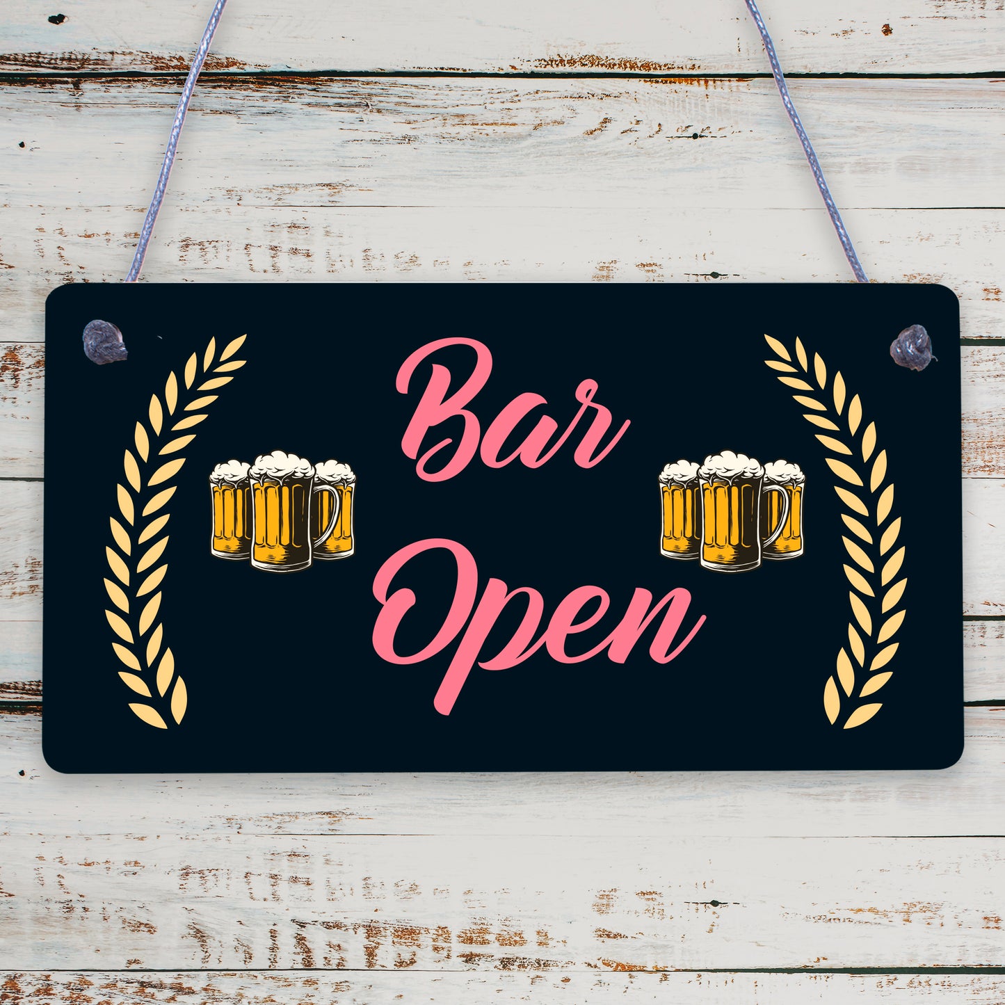 Bar Open Sign NEON EFFECT Home Bar Man Cave Pub Club Window Plaque Display