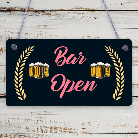 Bar Open Sign NEON EFFECT Home Bar Man Cave Pub Club Window Plaque Display