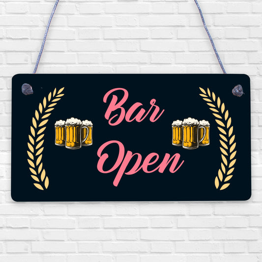 Bar Open Sign NEON EFFECT Home Bar Man Cave Pub Club Window Plaque Display