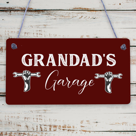 Grandad's Garage Wall Plaque Novelty Workshop Man Cave Shed Sign Father Gift