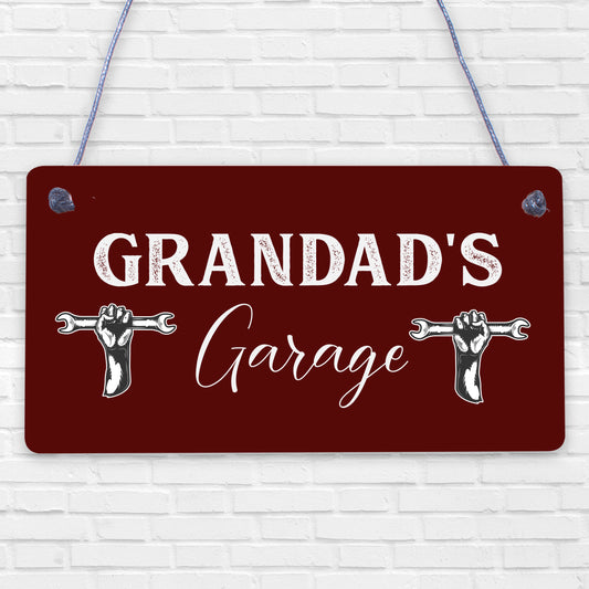 Grandad's Garage Wall Plaque Novelty Workshop Man Cave Shed Sign Father Gift