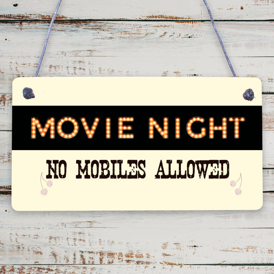 MOVIE NIGHT SIGN Cinema Room Man Cave Plaque Home Decor Keepsake