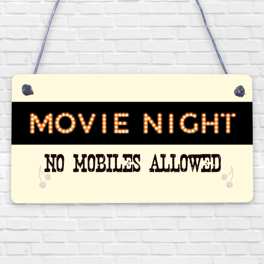 MOVIE NIGHT SIGN Cinema Room Man Cave Plaque Home Decor Keepsake