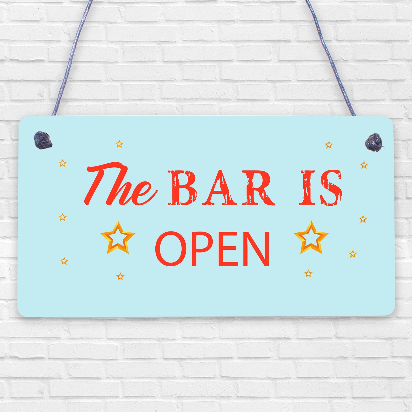 Novelty The Bar Is Open Plaque Home Bar Man Cave Alcohol Beer Vodka Gin Sign