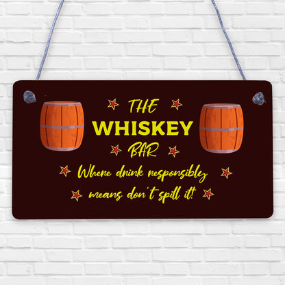 Vintage Whiskey Bar Plaque Sign Home Bar Pub Man Cave Birthday Gift For Him