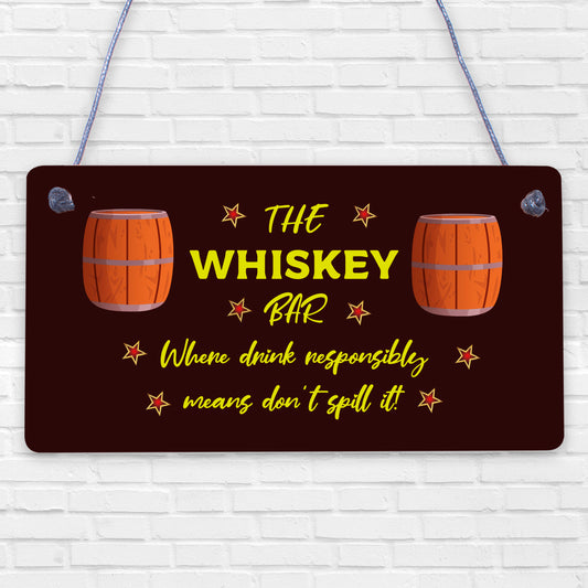 Vintage Whiskey Bar Plaque Sign Home Bar Pub Man Cave Birthday Gift For Him