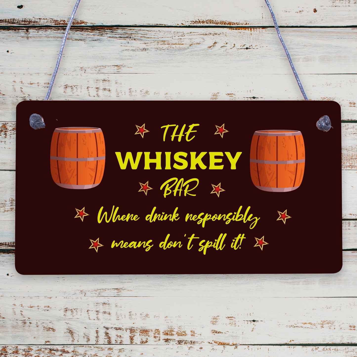 Vintage Whiskey Bar Plaque Sign Home Bar Pub Man Cave Birthday Gift For Him