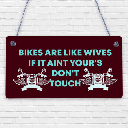 Motorbike Sign Biker Hanging Plaque Man Cave Garage Plaque Gift For Dad Grandad