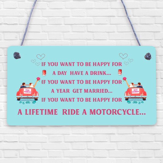 Motorcycle Enthusiast Funny Motorbike Man Cave Hanging Sign Garage Vintage Gift