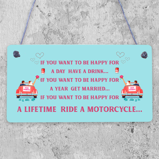 Motorcycle Enthusiast Funny Motorbike Man Cave Hanging Sign Garage Vintage Gift