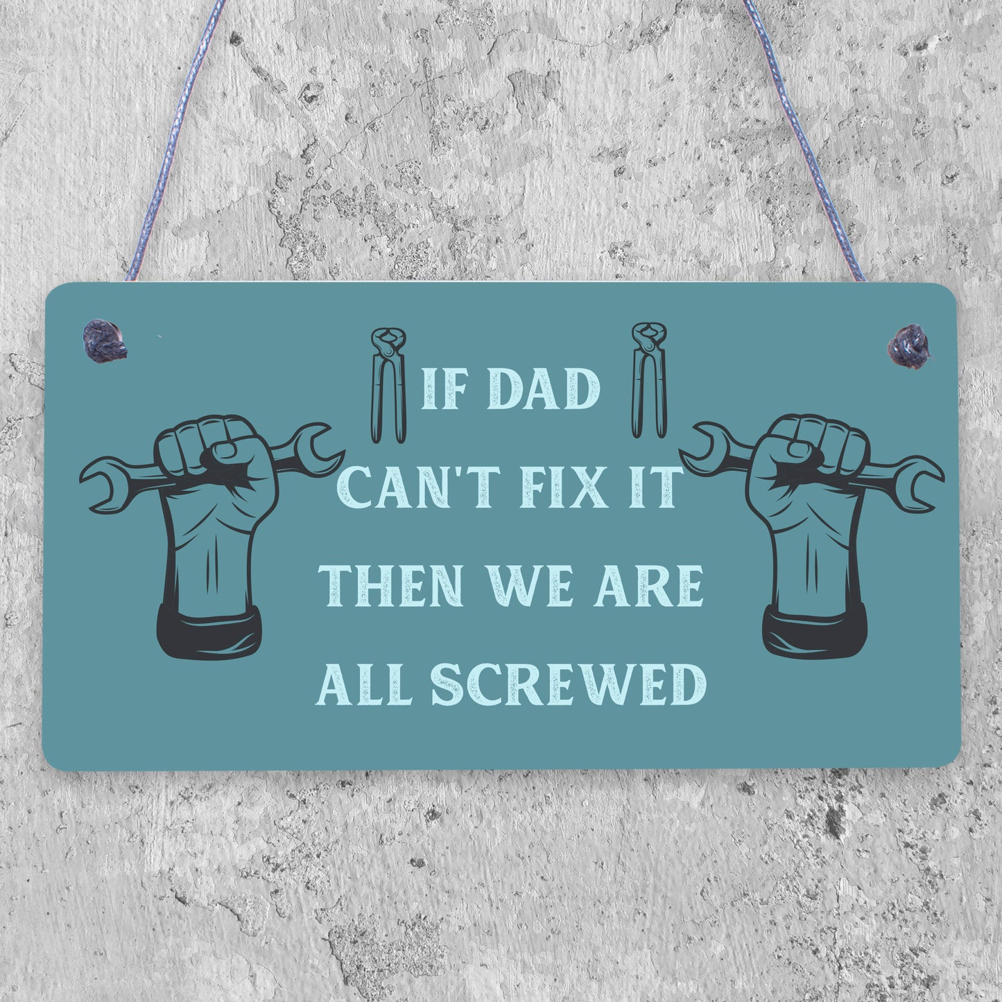 Dad Fix It Man Cave Sign Garage Shed Door Wall Plaque Birthday Xmas Gift For Dad