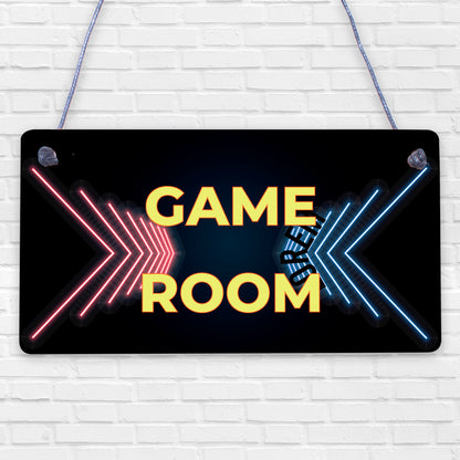 Game Room Sign Gamer Gift Boys Bedroom Decor Man Cave Games Room Sign