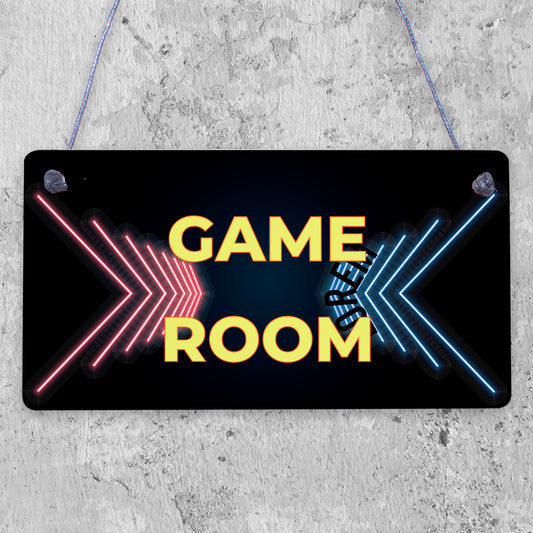 Game Room Sign Gamer Gift Boys Bedroom Decor Man Cave Games Room Sign