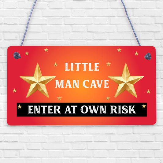 Man Cave Sign Hanging Door Bedroom Wall Plaque Shed Room Son Dad Birthday Gift