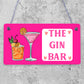 Vintage The Gin Bar Hanging Plaque Home Bar Gift Man Cave Signs Kitchen Pub