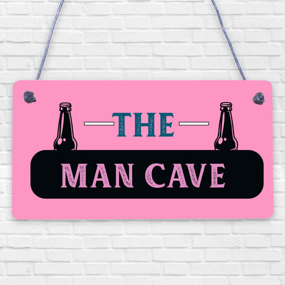 Rustic THE MAN CAVE Sign Garage Shed Plaque Funny Gift For Him Men Keepsake