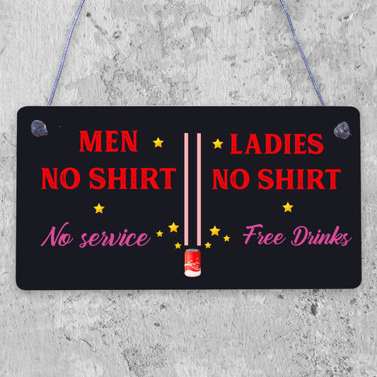 Gifts For Him Funny Pub Beer Bar Wall Sign Free Drinks Man Cave Friend Plaque