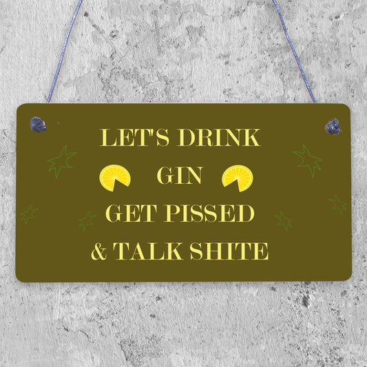 Novelty Gift For Gin Lovers Gin Sign Alcohol Man Cave Plaque Home Bar Pub Sign