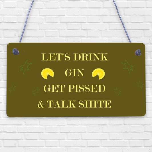 Novelty Gift For Gin Lovers Gin Sign Alcohol Man Cave Plaque Home Bar Pub Sign