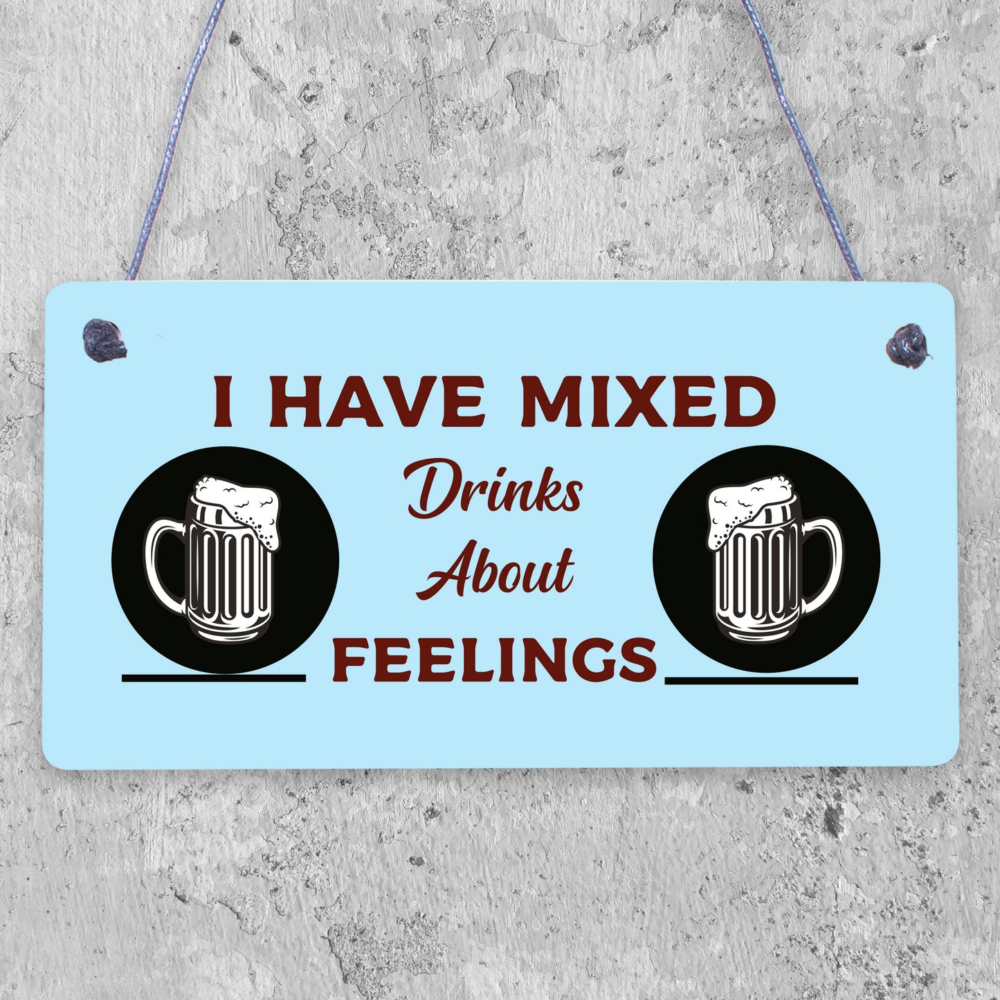 FUNNY MAN CAVE / Alcohol Wine Friendship Gift Hanging Plaque Home Bar Pub Sign