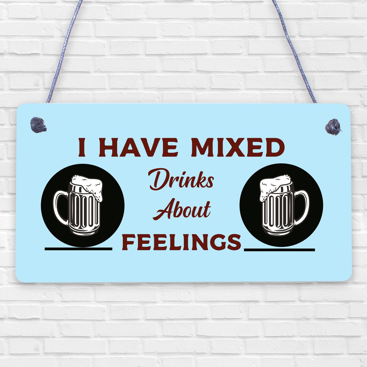 FUNNY MAN CAVE / Alcohol Wine Friendship Gift Hanging Plaque Home Bar Pub Sign