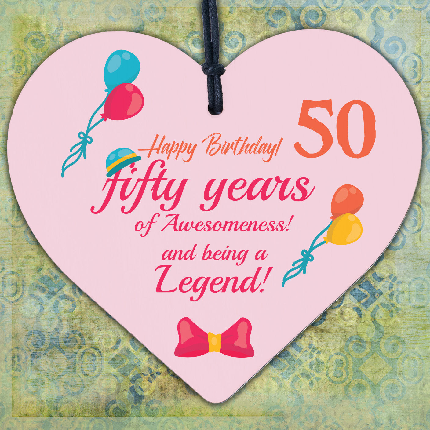 50th Birthday Gifts For Men Women Wood Heart Funny 50th Birthday Decorations