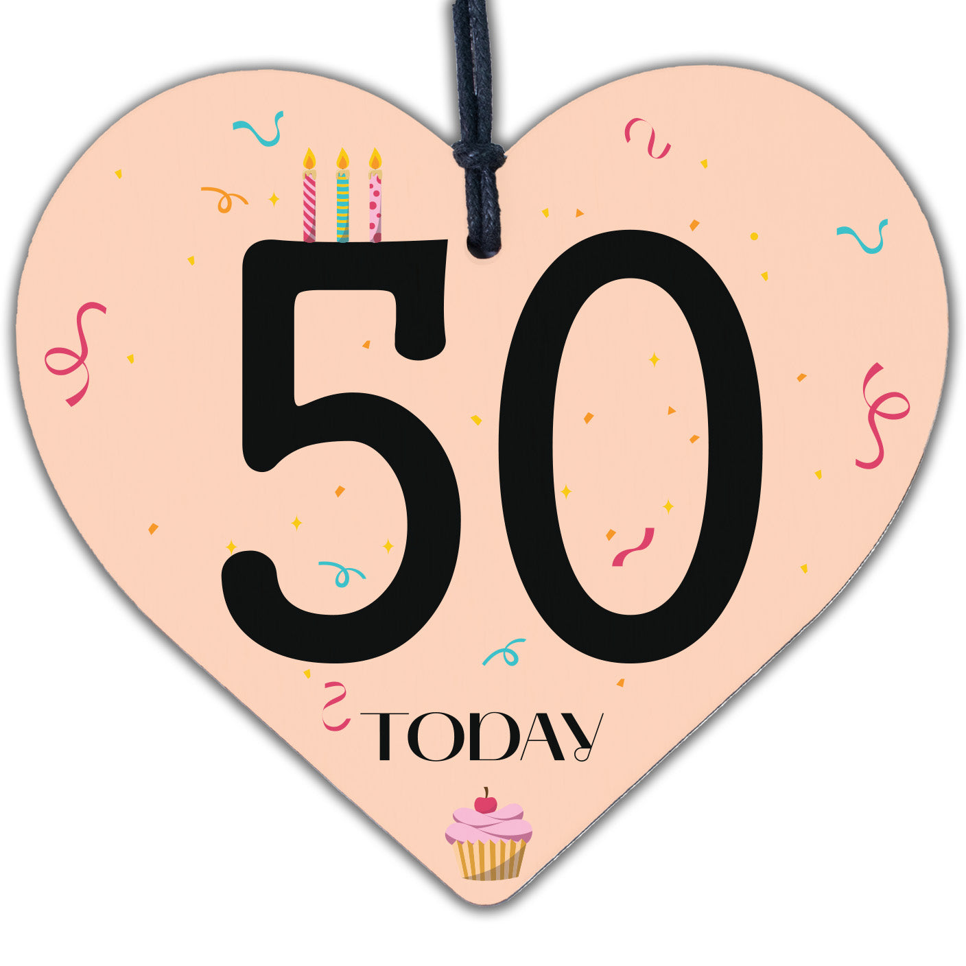 50th Birthday Wood Heart Gift Birthday Decoration 50th Birthday Gift For Him Her