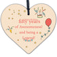 Funny 40th 50th 60th Birthday Gift For Men Women Wood Heart Birthday Decoration