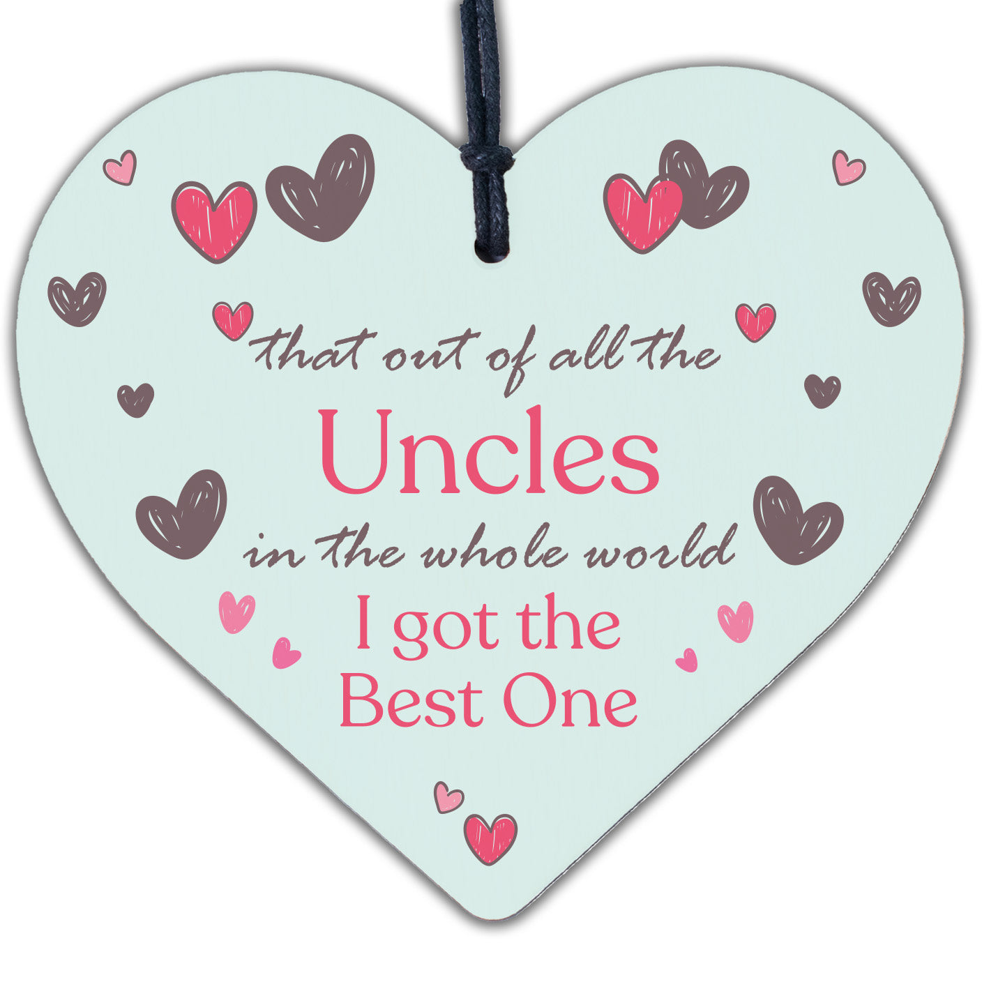 Uncle Gifts For Birthday Christmas Wooden Heart Uncle Ornament Decoration Card