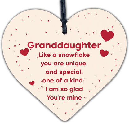 Granddaughter Ornament Heart Birthday Christmas Keepsake Gift From Grandparents