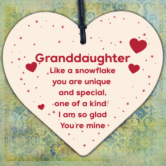 Granddaughter Ornament Heart Birthday Christmas Keepsake Gift From Grandparents