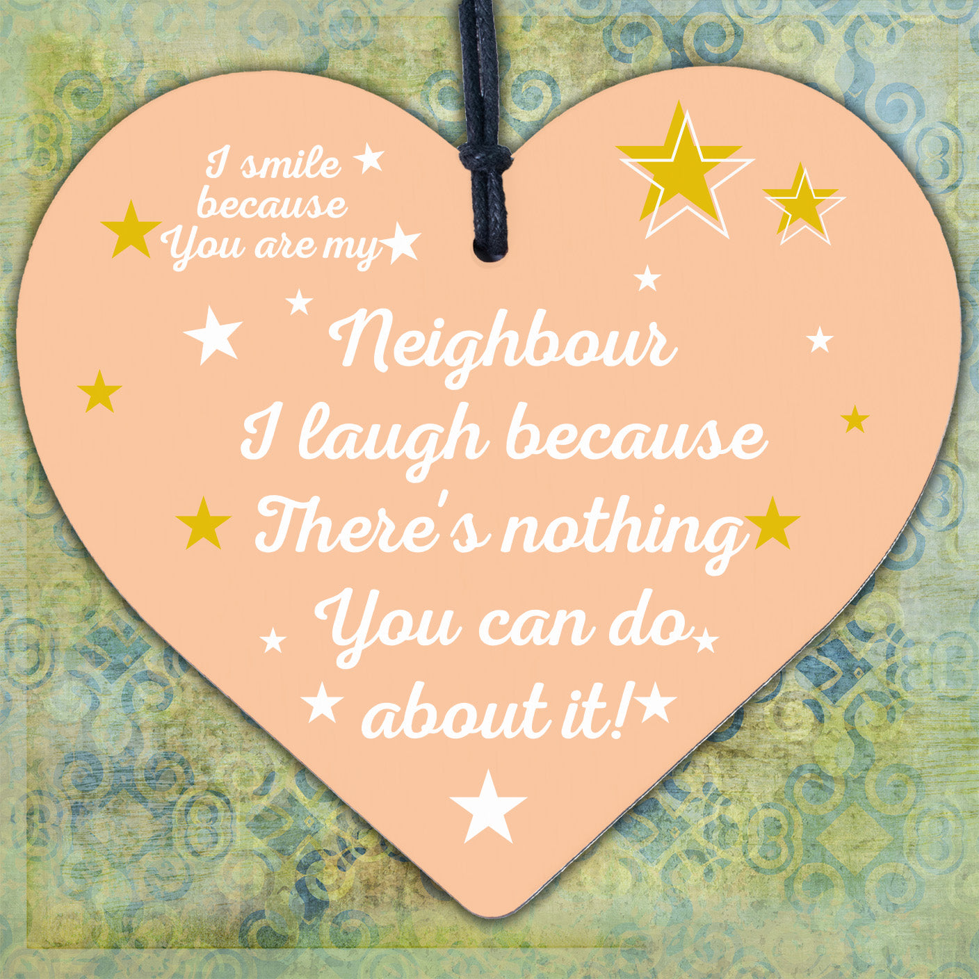 Best Neighbour Funny Gifts Wood Heart Birthday Christmas Gift For Best Neighbour