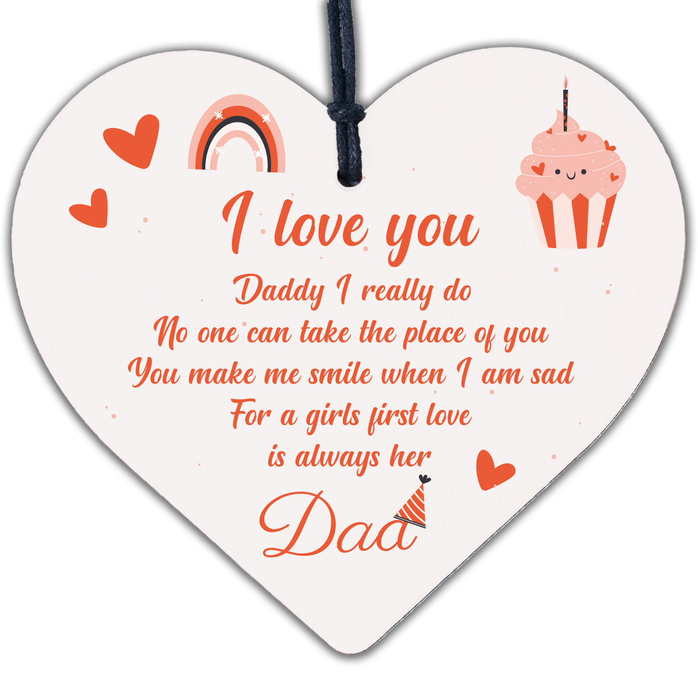 Dad Gifts From Daughter From Son Hanging Wooden Heart Daddy Birthday Card Gifts