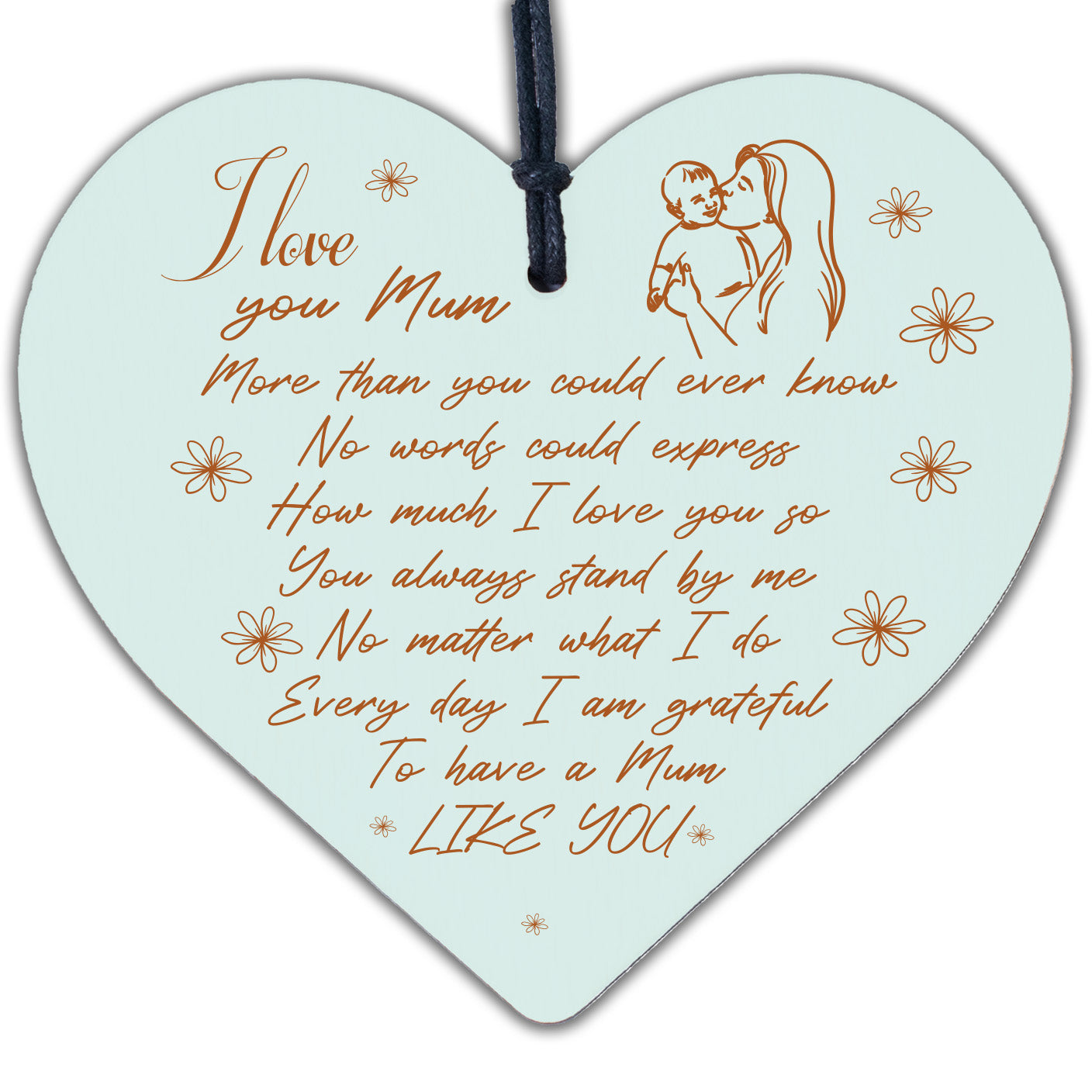 THANK YOU MUM And DAD Gift For Birthday Christmas Wood Heart Keepsake Plaques