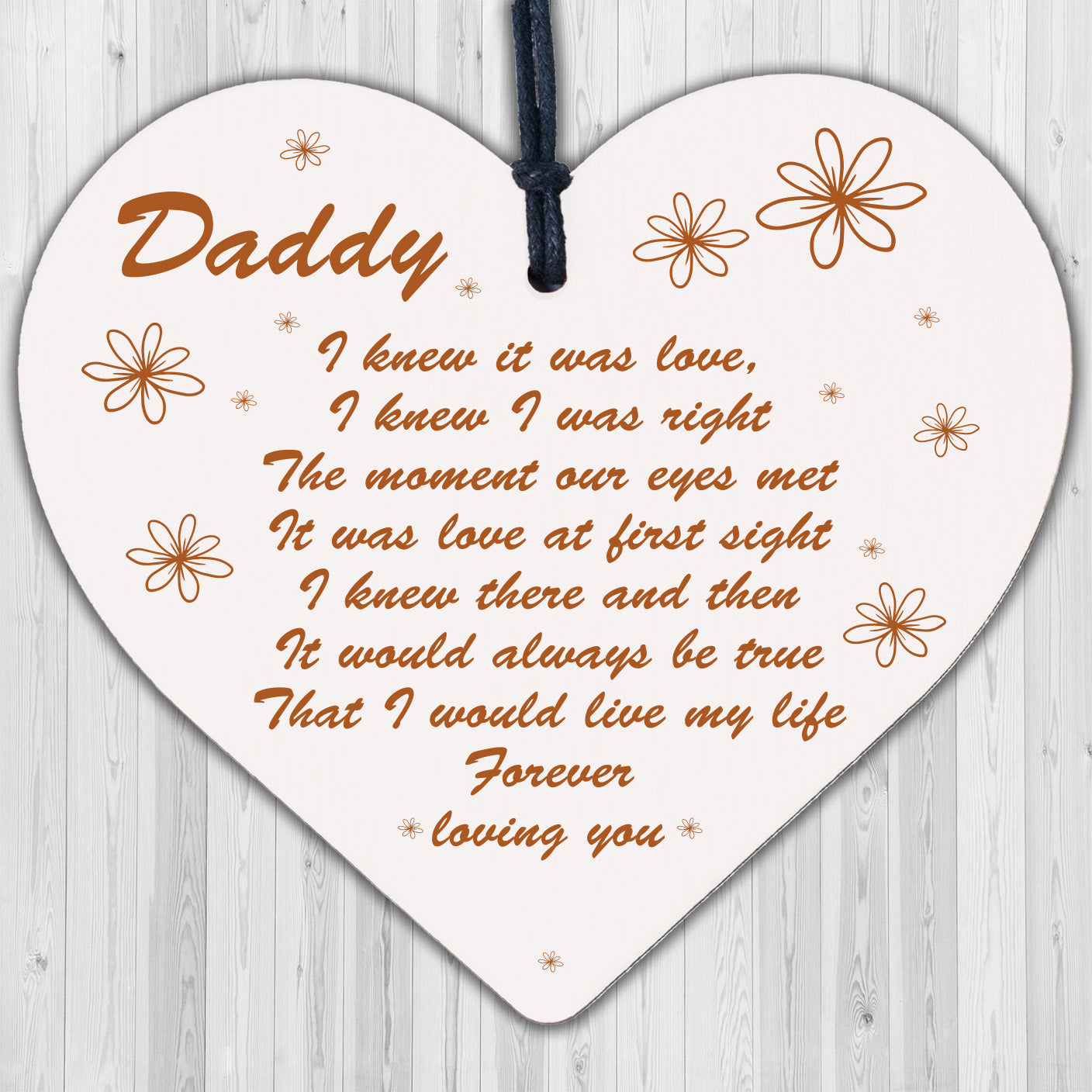 Best Daddy Gifts Wooden Heart Daddy Birthday Card New Daddy Gifts Baby Gift Sign