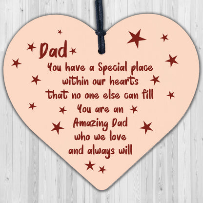 Amazing Dad Gifts For Birthday Wooden Heart Sign Thank You Gifts For Dad