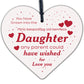 Handmade Daughter Gift Birthday Gift For Daughter Wooden Heart Keepsake Poem
